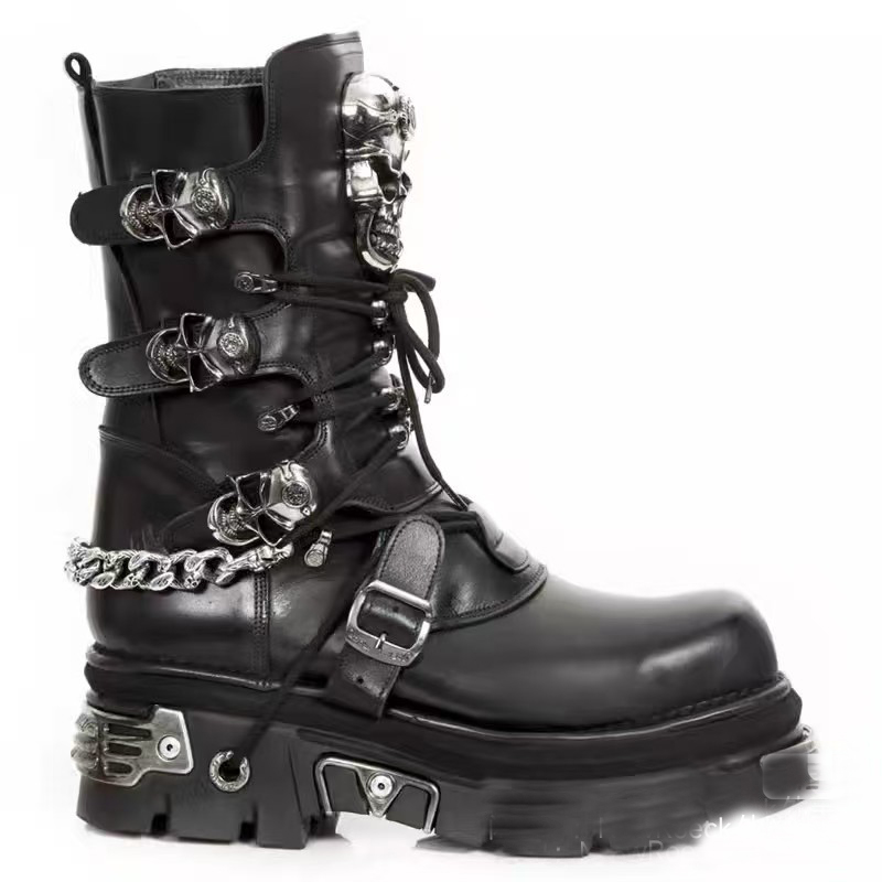 Motorcycle Chain - Sepatu Bot Motor Kulit Asli Pria