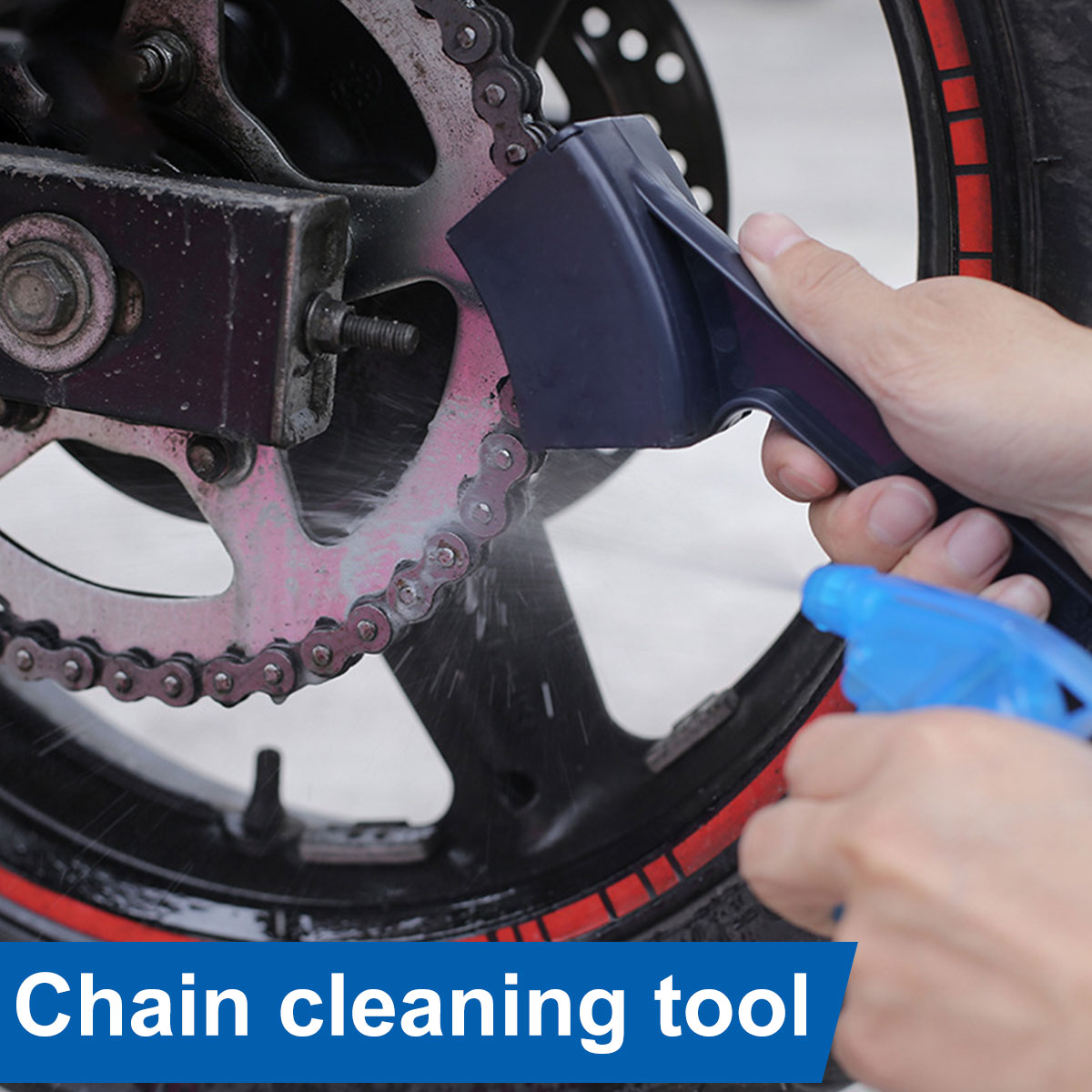Chain Breaker - Sikat pembersih rantai sepeda motor kepala