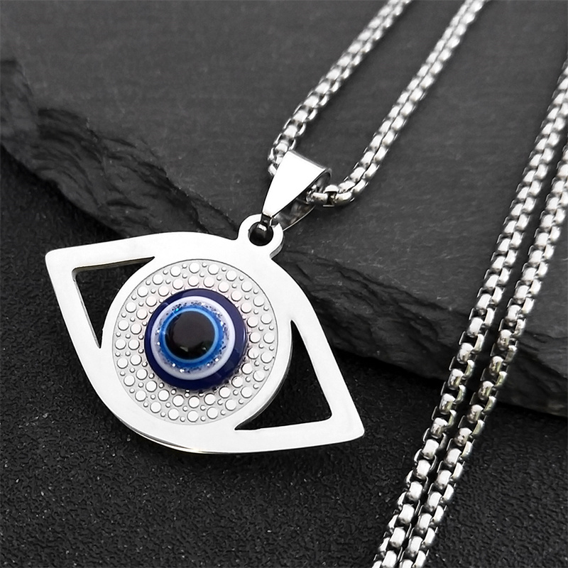 Kalung Mata Biru Islam Hamsa,  - Steel Chain ulasan dan harga